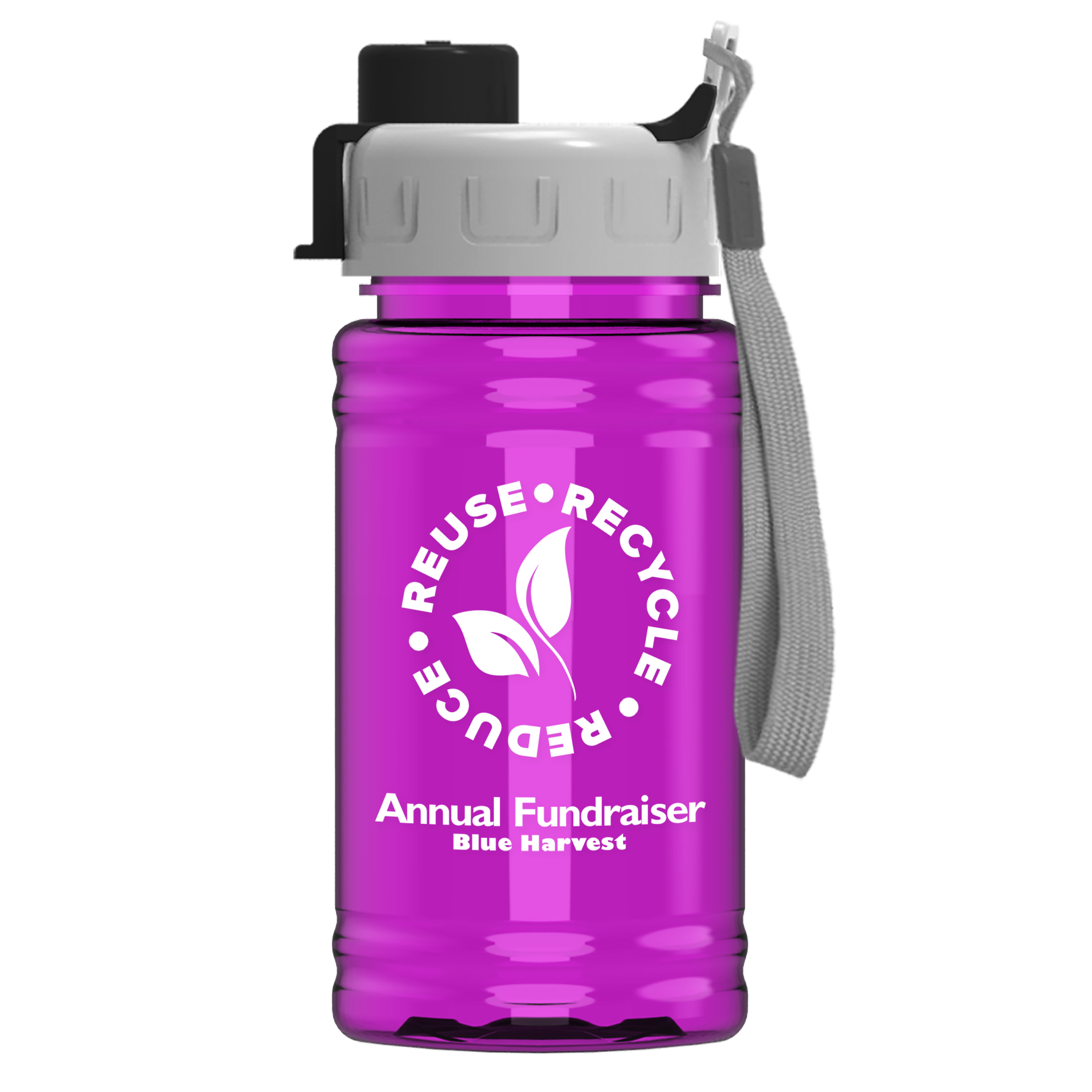 Mini RPET Bottle with Quick-Snap Lid - 16 oz.